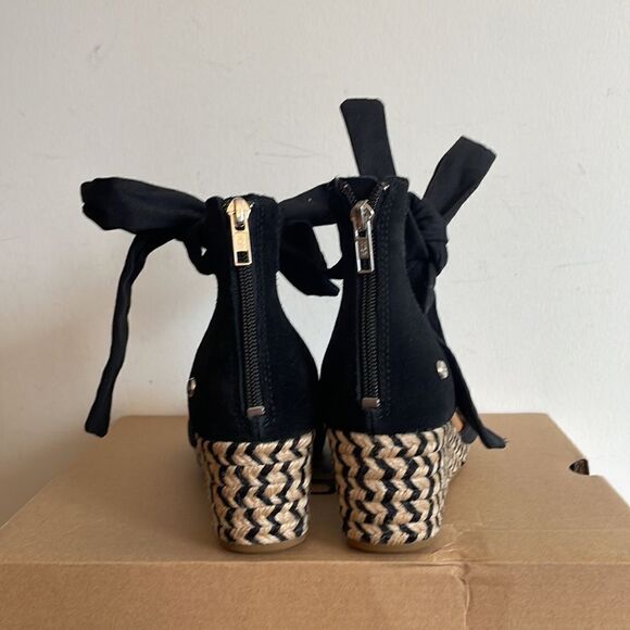 UGG Yarrow Espadrille Wedge Sandals Black Women Size 7.5/UK 5.5/EU 38.5 - Picture 9 of 13